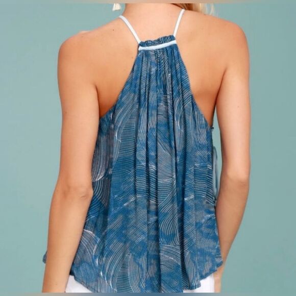 FREE PEOPLE Fun in the Sun Lace Up Sides Tank top size L - Picture 6 of 7